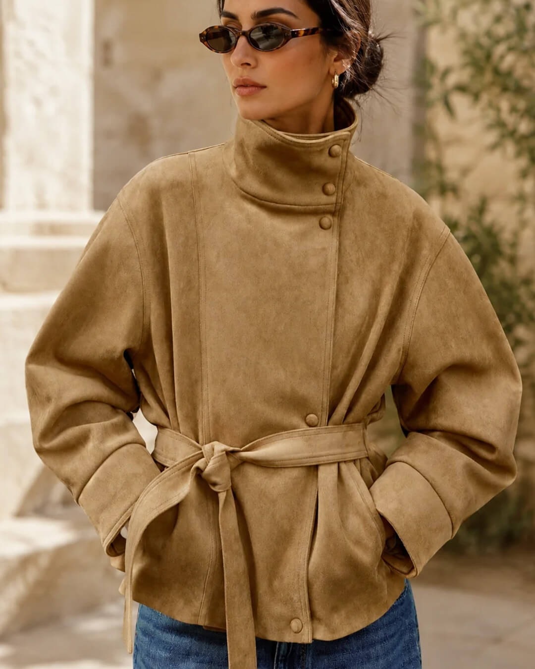 SOERA Anna Lace-Up Suede Jacket - Jacket - SOERA-595139-1-XS-92099 Camel XS