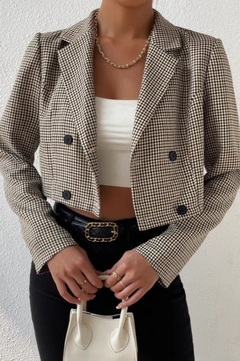 SOERA Bianca Houndstooth Cropped Blazer - Jacket -  L
