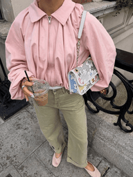 Sandra cropped ballonærmejakke