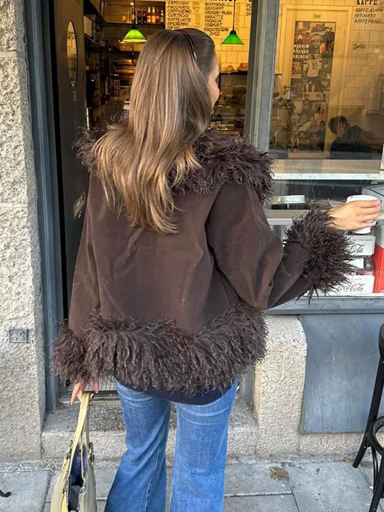 SOERA Daisy Plush Faux Fur Coat - Jackets - xl1760630816270102101 Brown S
