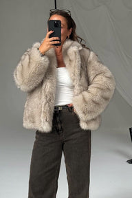 Darcy mellemlang fluffy jakke
