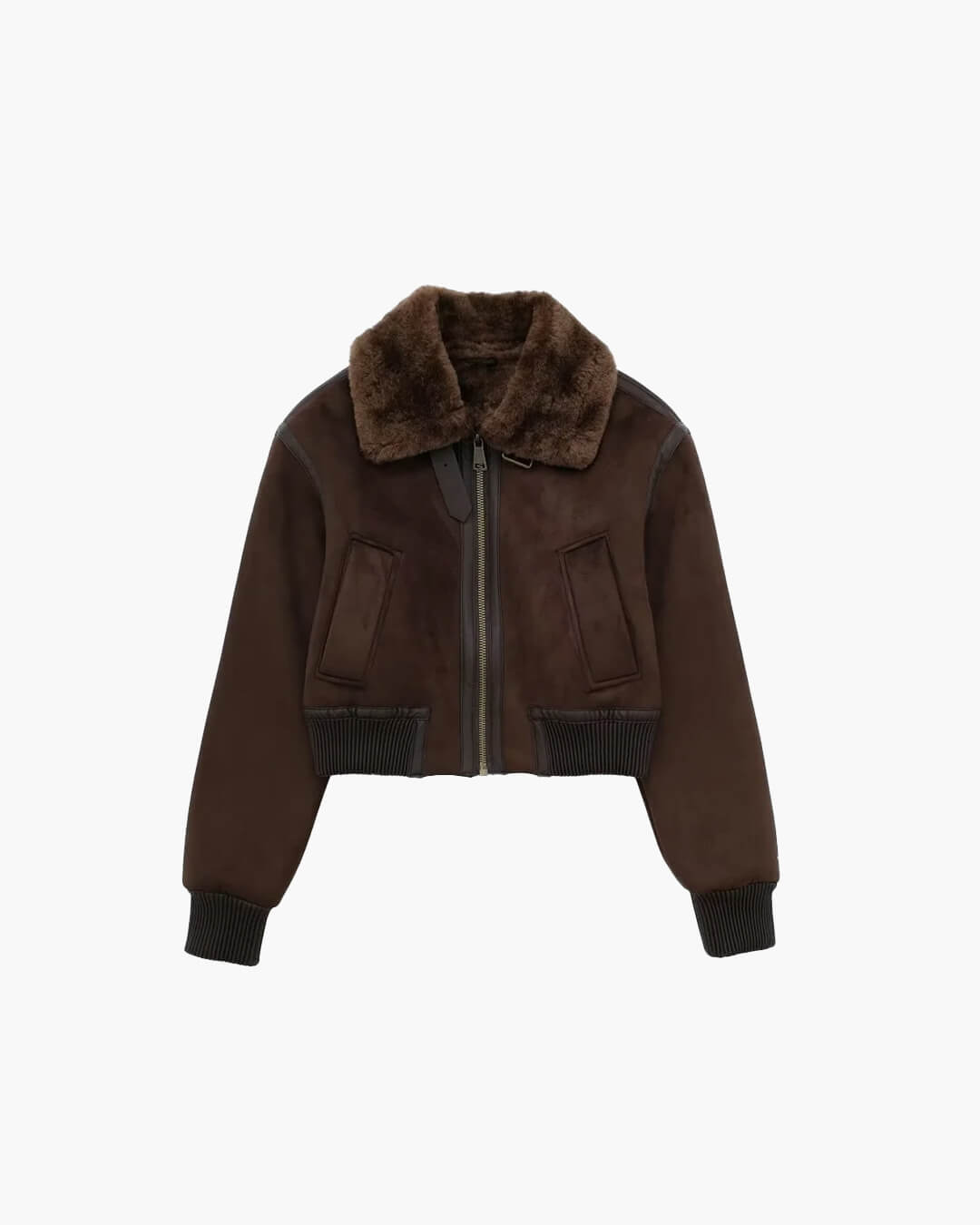 SOERA Esme Suede Short Bomber Jacket - Jackets - 1005006086971689-;MG1764703453922376033 Brown XS