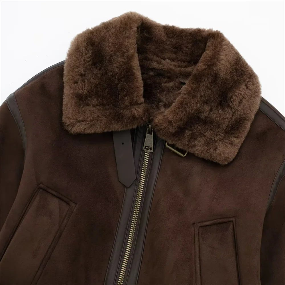 SOERA Esme Suede Short Bomber Jacket - Jackets - 1005006086971689-;sg1764703453922496199 Brown L