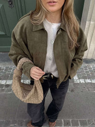 Katherine Faux Suede Bomber Jacket