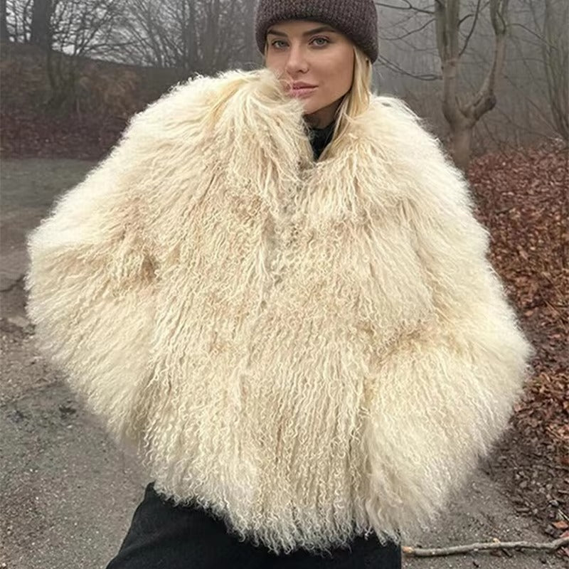 SOERA Liza Fuzzy Faux Fur Coat - Jackets - ht1764442362180429907 White XS