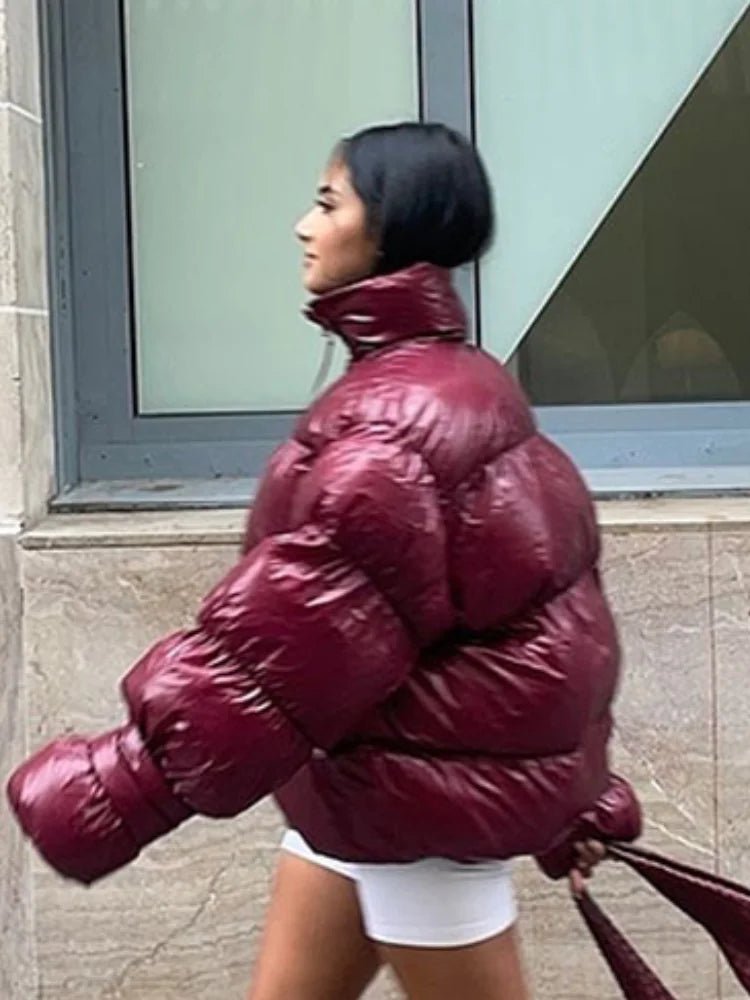 SOERA Olivia Shiny Puffer Jacket - Jackets - 3256809740158148-;Yh1762946091734204089 Red L