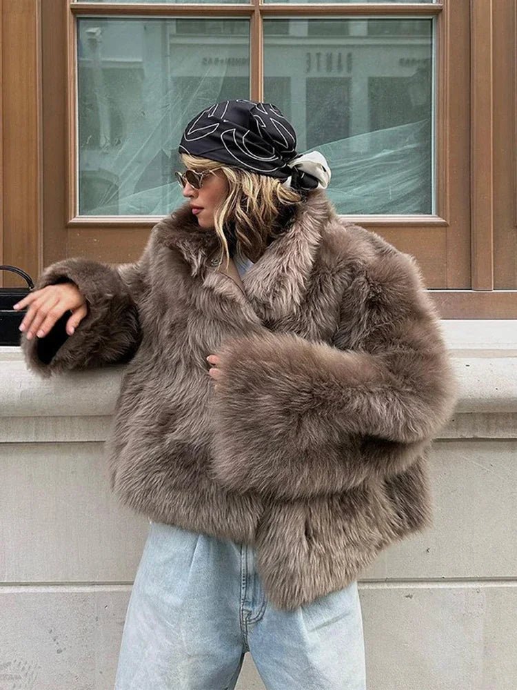 SOERA Thalia Faux Fur Coat - Jackets - 3256809489003240-;vc1765938875055840812 S Brown