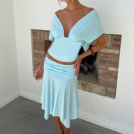 Jenna off-shoulder top og nederdel sæt