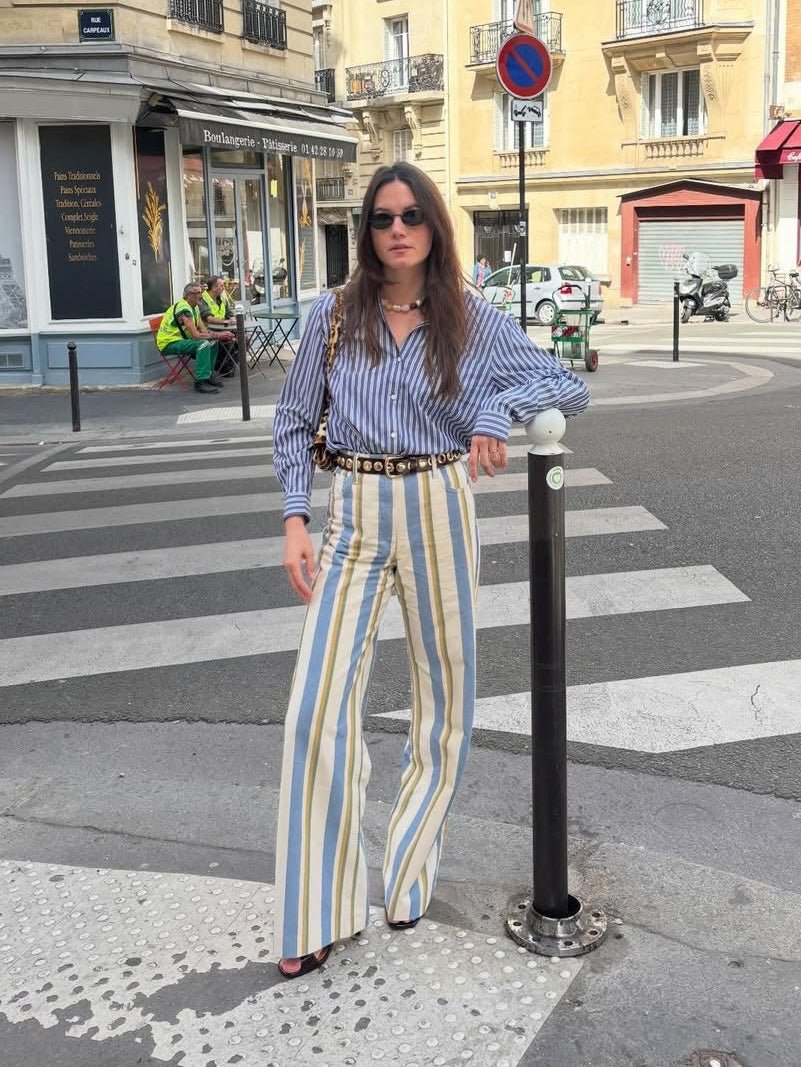 SOERA Aiwuna Low-Rise Striped Trousers - Pants - SOERA-226627-BLU-S-21891 Blue S