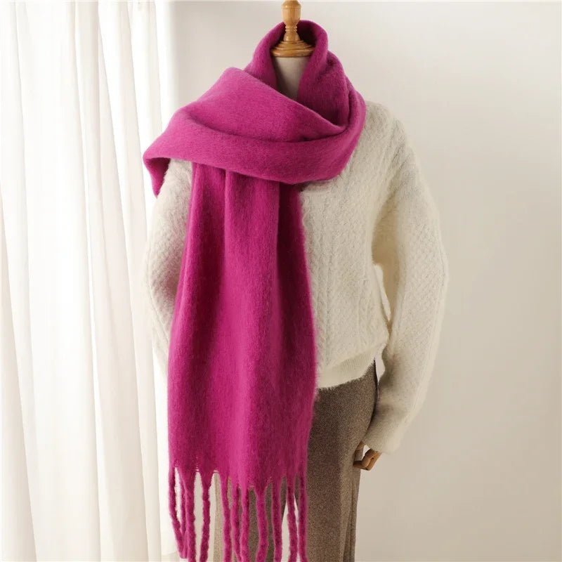 SOERA Tanya Tasseled Winter Scarf - Scarves & Wraps - 1005009466241802-;DN1764703454509391279 Gray