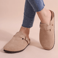 Minerva slip-in sandaler med justerbart spænde