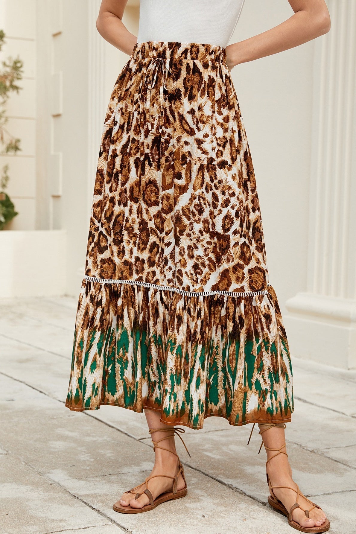 SOERA Celeste Boho Ruffle Floral Maxi Skirt - Skirt -  XL