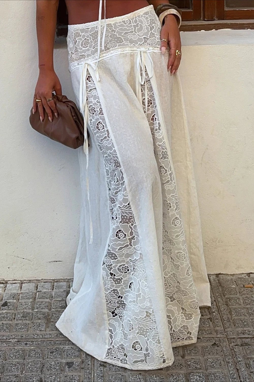 SOERA Afsana Boho Lace Patchwork Maxi Skirt - Skirts - SOERA-942979-WHI-M-25379 White M