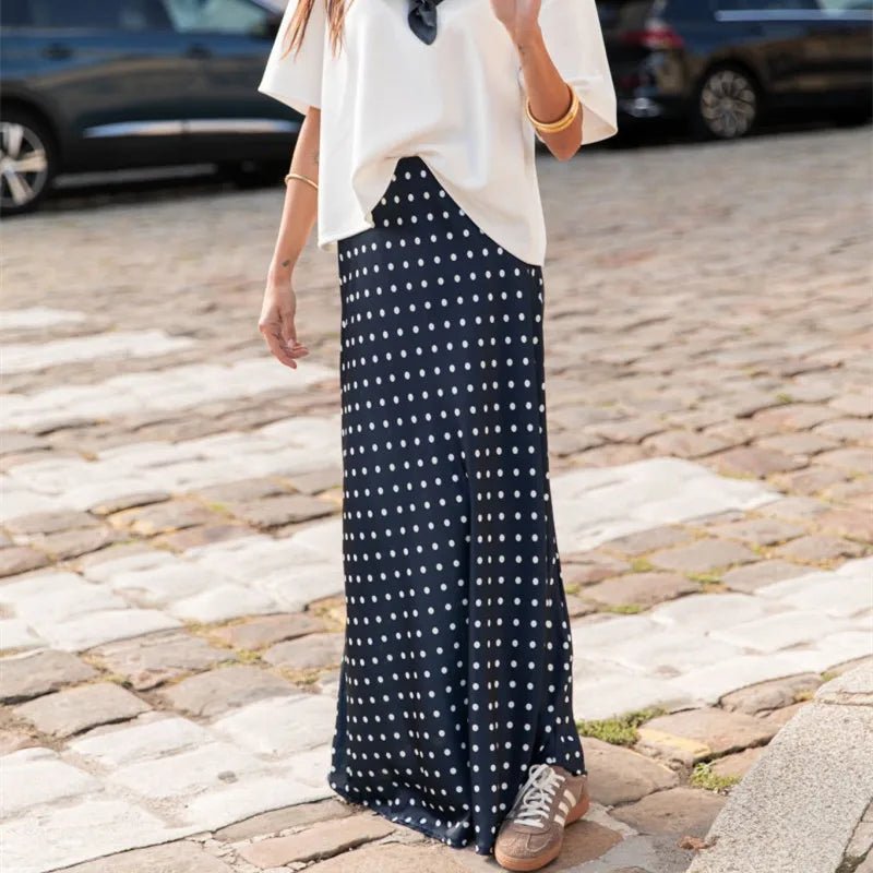 SOERA Beatrice Polka Dot Satin Maxi Skirt - Skirts -  Coffee S