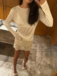 Elena Satin Blonde Mini Nederdel