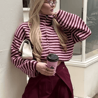 Simona striktrøje med lynlås