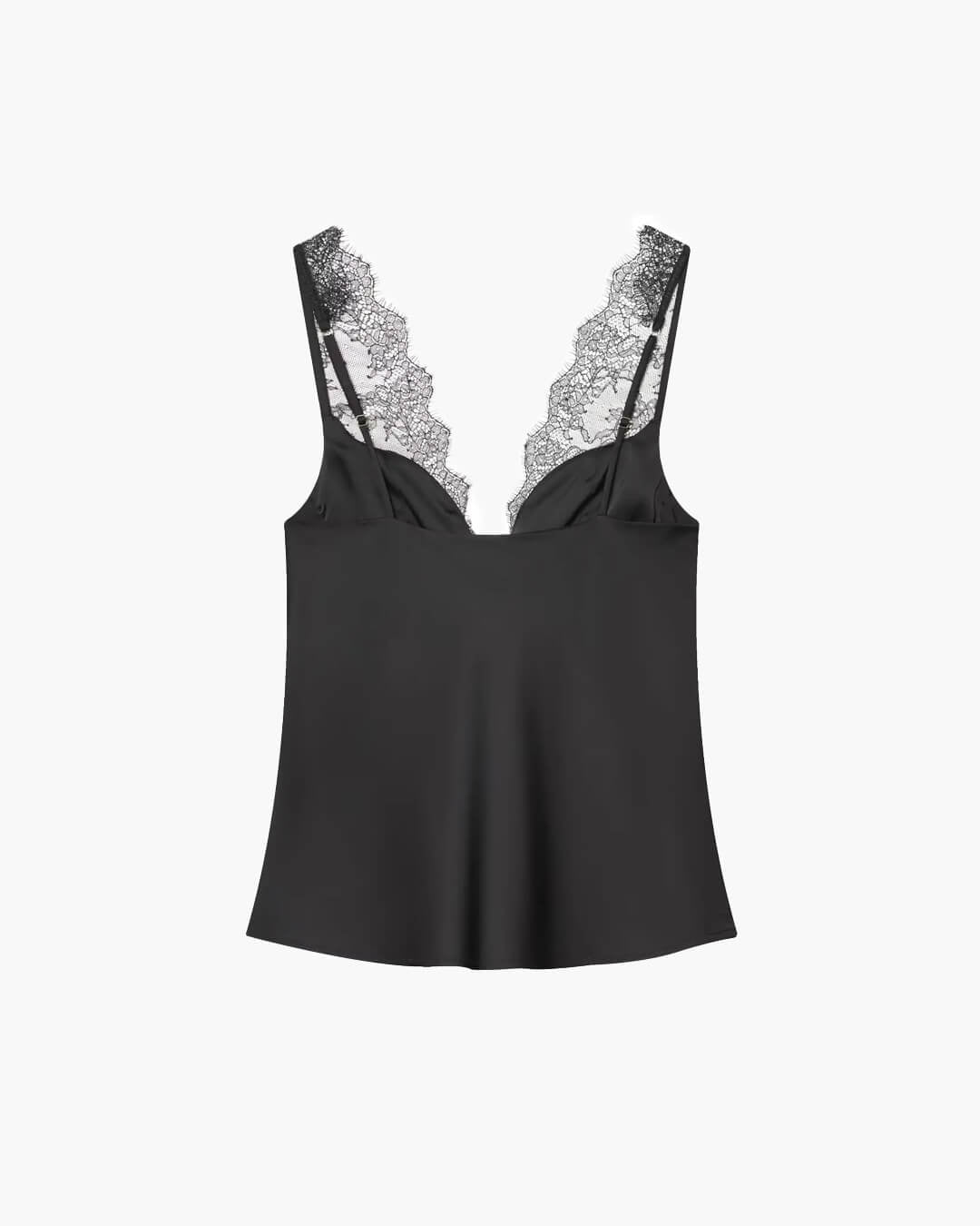 SOERA Amaris Lace V - Neck Sleeveless Top - Tops - 1005010294088461-;OR1768904312408907485 Black S