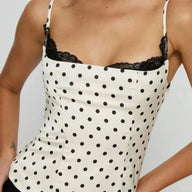 Sofia Polka Dot Blondekant Camisole