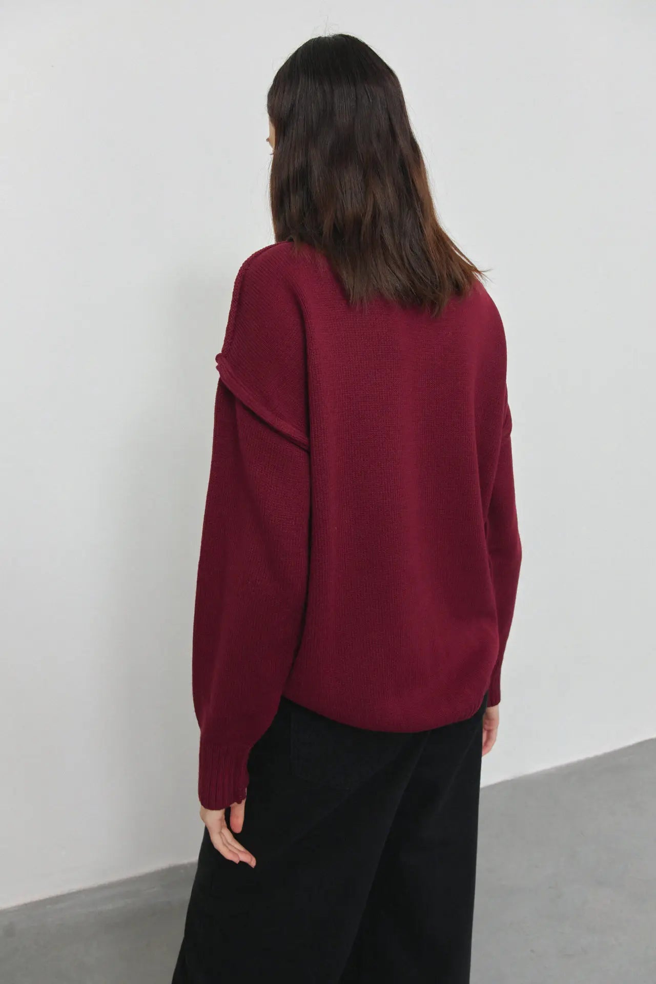 SOERA Katie Turtleneck Knit Sweater - Tops - 1005007526537365-;SY1763050844741338534 Burgundy L