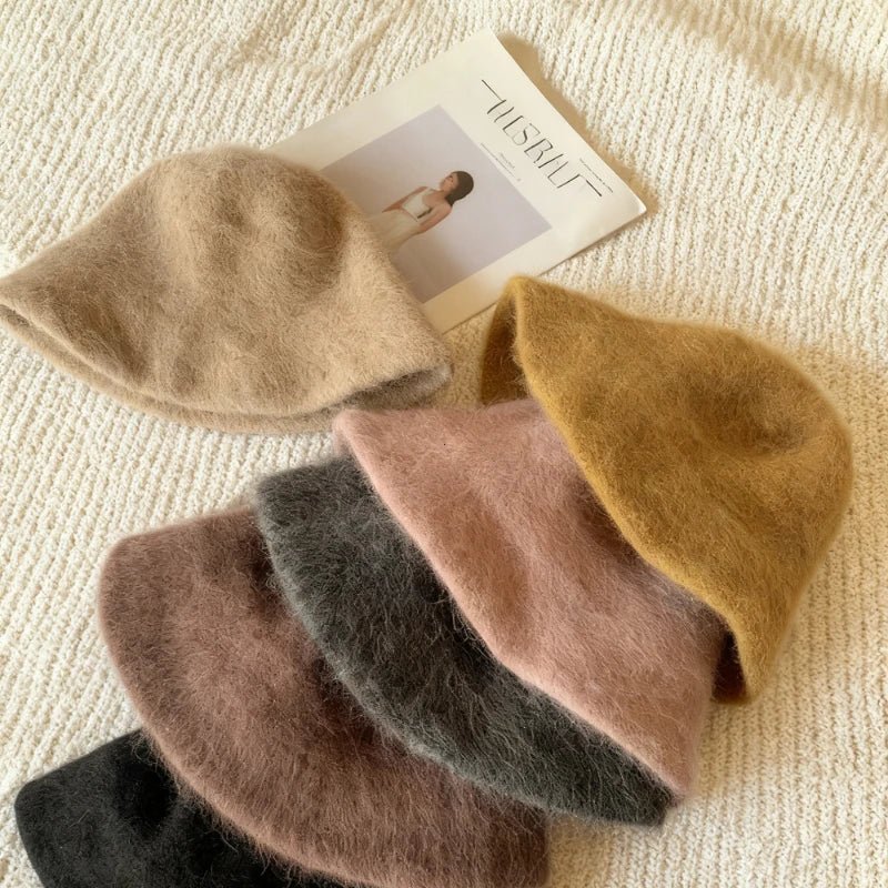 SOERA Kyla Fuzzy Bucket Hat - Winter Hats - 3256809928680127-;DT1764102178339125049 Rose